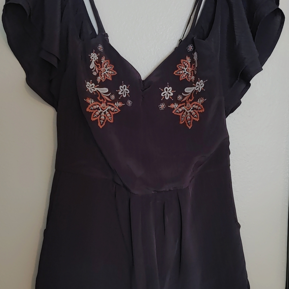 Embroidered Black Top